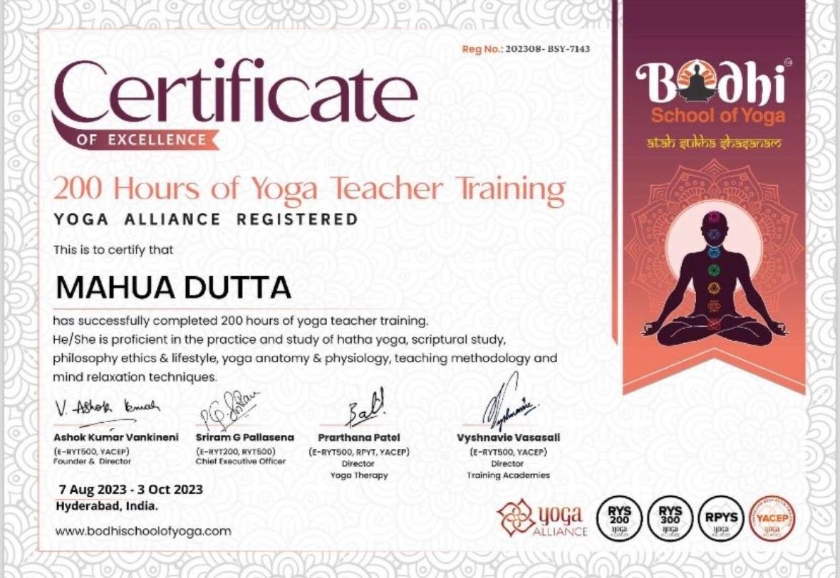 Yoga Teacher Certificate